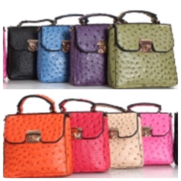 Mini Ostrich Embossed Crossbody bag - Picture 1 of 7